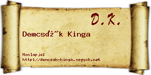 Demcsák Kinga névjegykártya