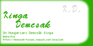 kinga demcsak business card